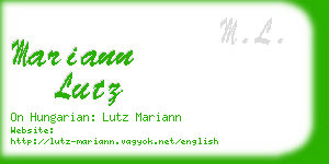 mariann lutz business card